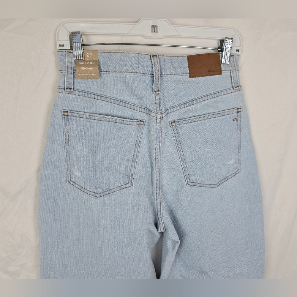 Madewell Balloon Magic Pockets Jeans Baleberry Wash Distressed sz 27 NWT - Picture 6 of 12